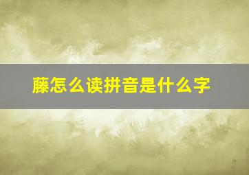 藤怎么读拼音是什么字