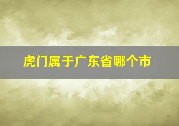 虎门属于广东省哪个市