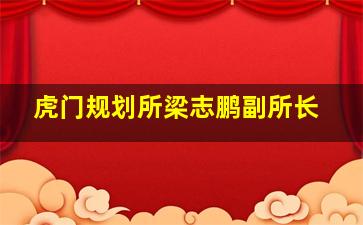 虎门规划所梁志鹏副所长