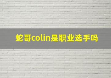 蛇哥colin是职业选手吗