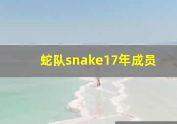 蛇队snake17年成员