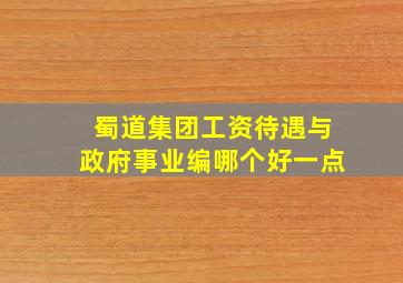 蜀道集团工资待遇与政府事业编哪个好一点