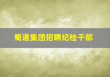 蜀道集团招聘纪检干部