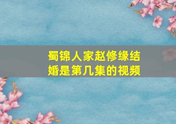 蜀锦人家赵修缘结婚是第几集的视频