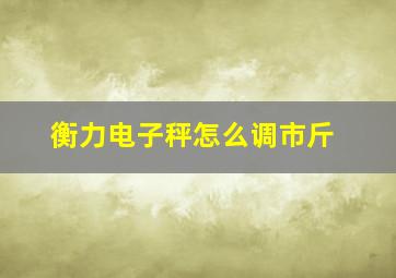 衡力电子秤怎么调市斤