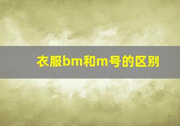 衣服bm和m号的区别