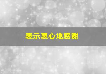 表示衷心地感谢