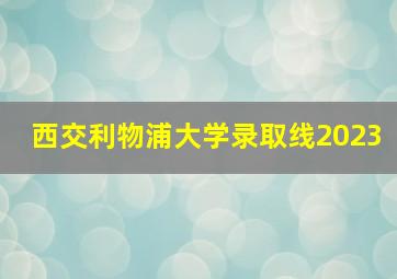 西交利物浦大学录取线2023