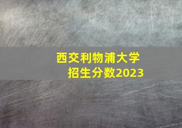 西交利物浦大学招生分数2023