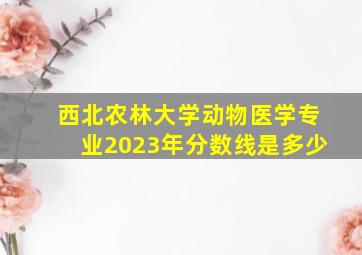 西北农林大学动物医学专业2023年分数线是多少