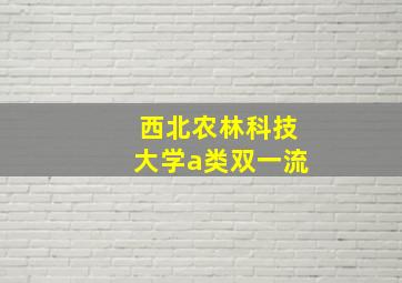 西北农林科技大学a类双一流