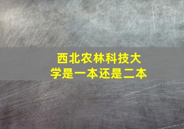 西北农林科技大学是一本还是二本