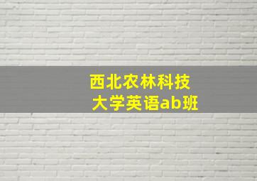 西北农林科技大学英语ab班