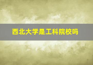 西北大学是工科院校吗