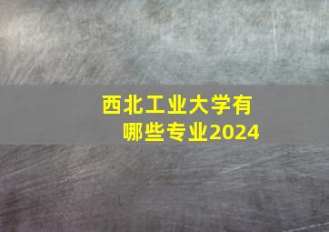 西北工业大学有哪些专业2024