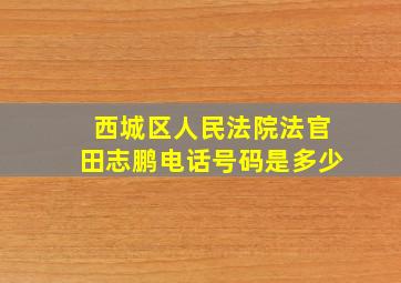 西城区人民法院法官田志鹏电话号码是多少