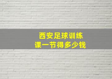 西安足球训练课一节得多少钱