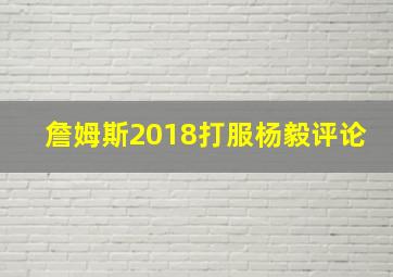 詹姆斯2018打服杨毅评论