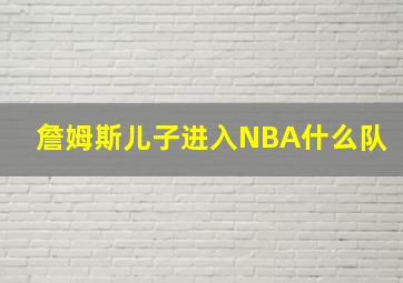 詹姆斯儿子进入NBA什么队