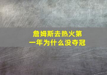 詹姆斯去热火第一年为什么没夺冠