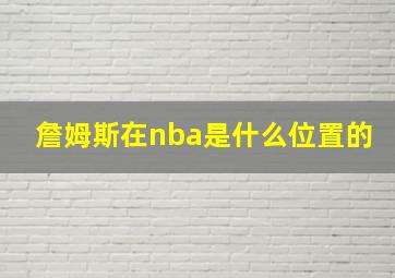 詹姆斯在nba是什么位置的