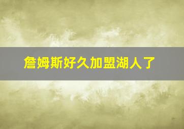 詹姆斯好久加盟湖人了