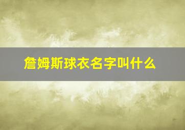 詹姆斯球衣名字叫什么