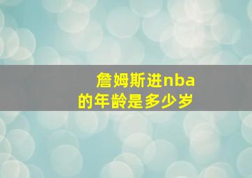 詹姆斯进nba的年龄是多少岁