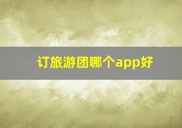 订旅游团哪个app好