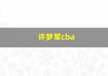 许梦军cba