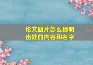 论文图片怎么标明出处的内容和名字