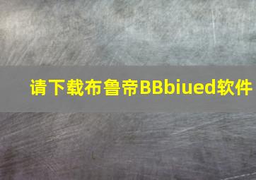 请下载布鲁帝BBbiued软件