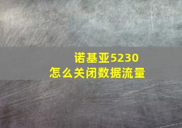 诺基亚5230怎么关闭数据流量