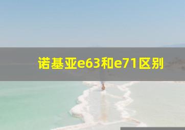 诺基亚e63和e71区别