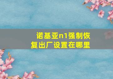 诺基亚n1强制恢复出厂设置在哪里