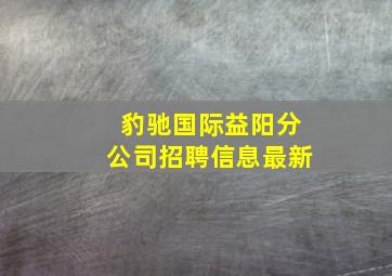 豹驰国际益阳分公司招聘信息最新