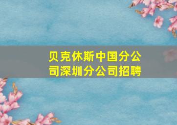 贝克休斯中国分公司深圳分公司招聘