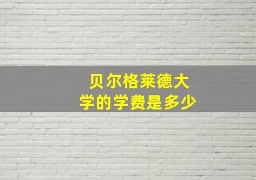 贝尔格莱德大学的学费是多少