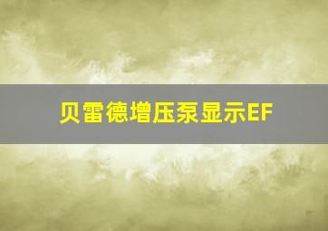 贝雷德增压泵显示EF