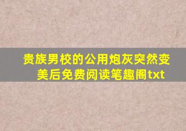 贵族男校的公用炮灰突然变美后免费阅读笔趣阁txt