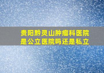 贵阳黔灵山肿瘤科医院是公立医院吗还是私立