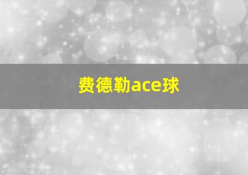 费德勒ace球