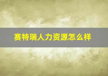 赛特瑞人力资源怎么样