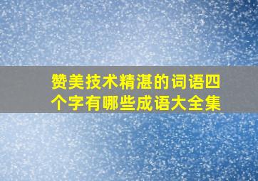 赞美技术精湛的词语四个字有哪些成语大全集