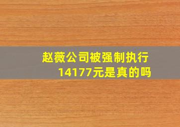 赵薇公司被强制执行14177元是真的吗