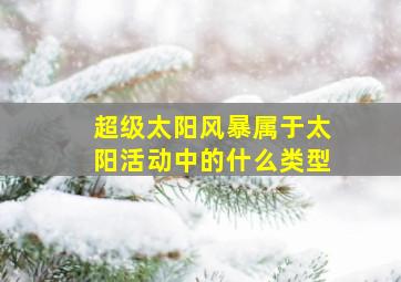 超级太阳风暴属于太阳活动中的什么类型