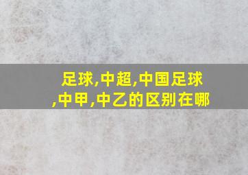 足球,中超,中国足球,中甲,中乙的区别在哪