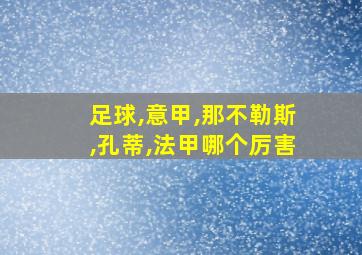 足球,意甲,那不勒斯,孔蒂,法甲哪个厉害