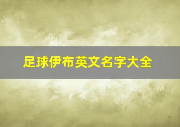 足球伊布英文名字大全