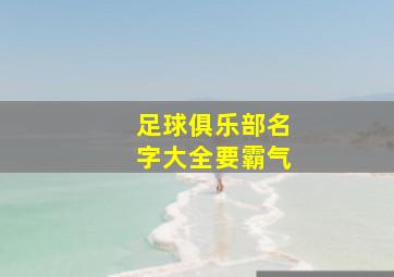 足球俱乐部名字大全要霸气